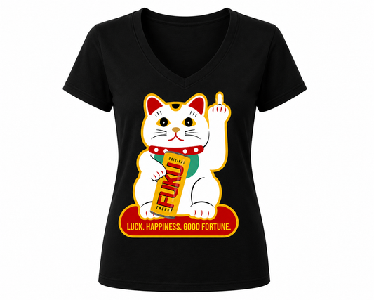 Women's V-Neck (Middle Finger Up)