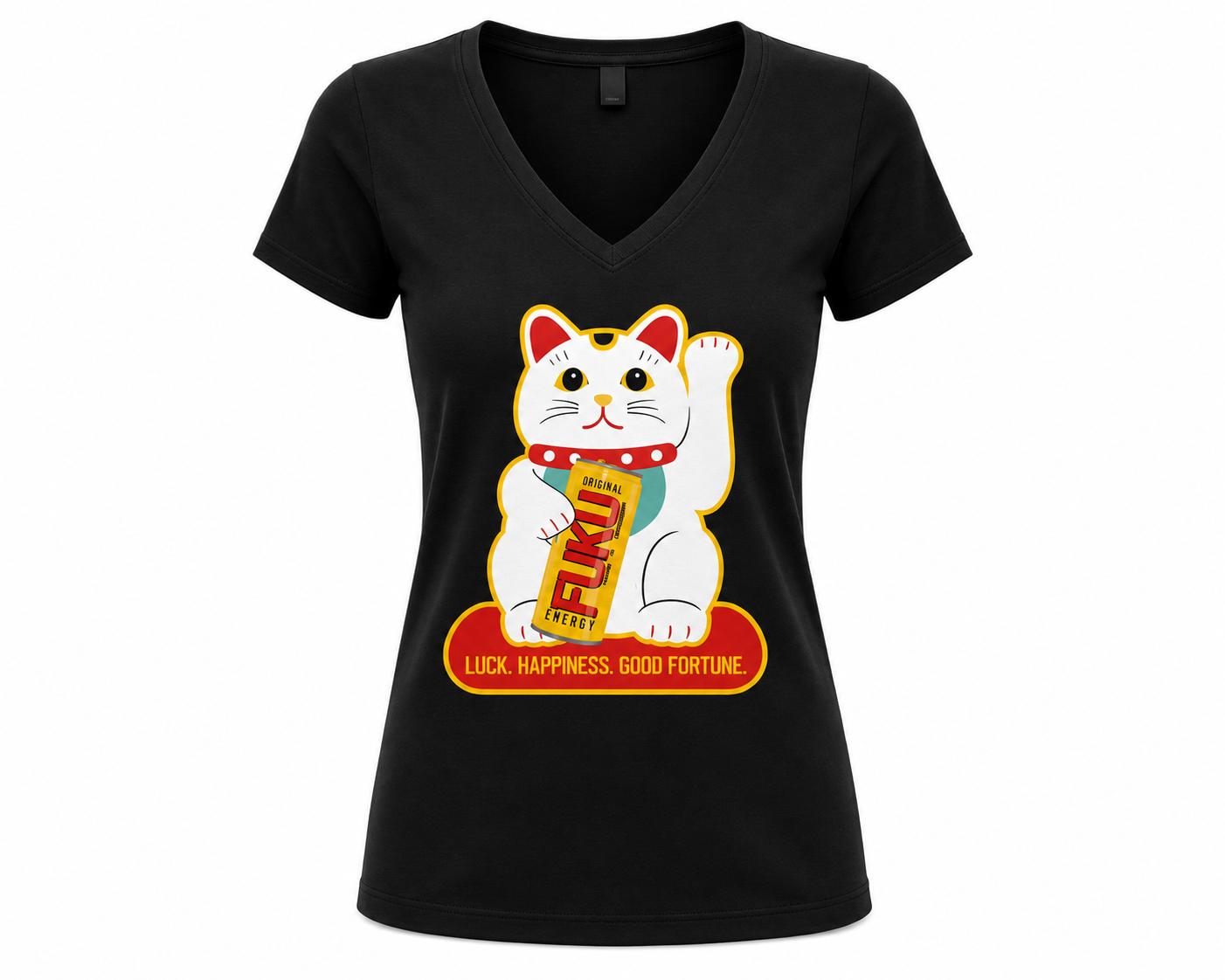 Women's V-Neck (Lucky Cat)