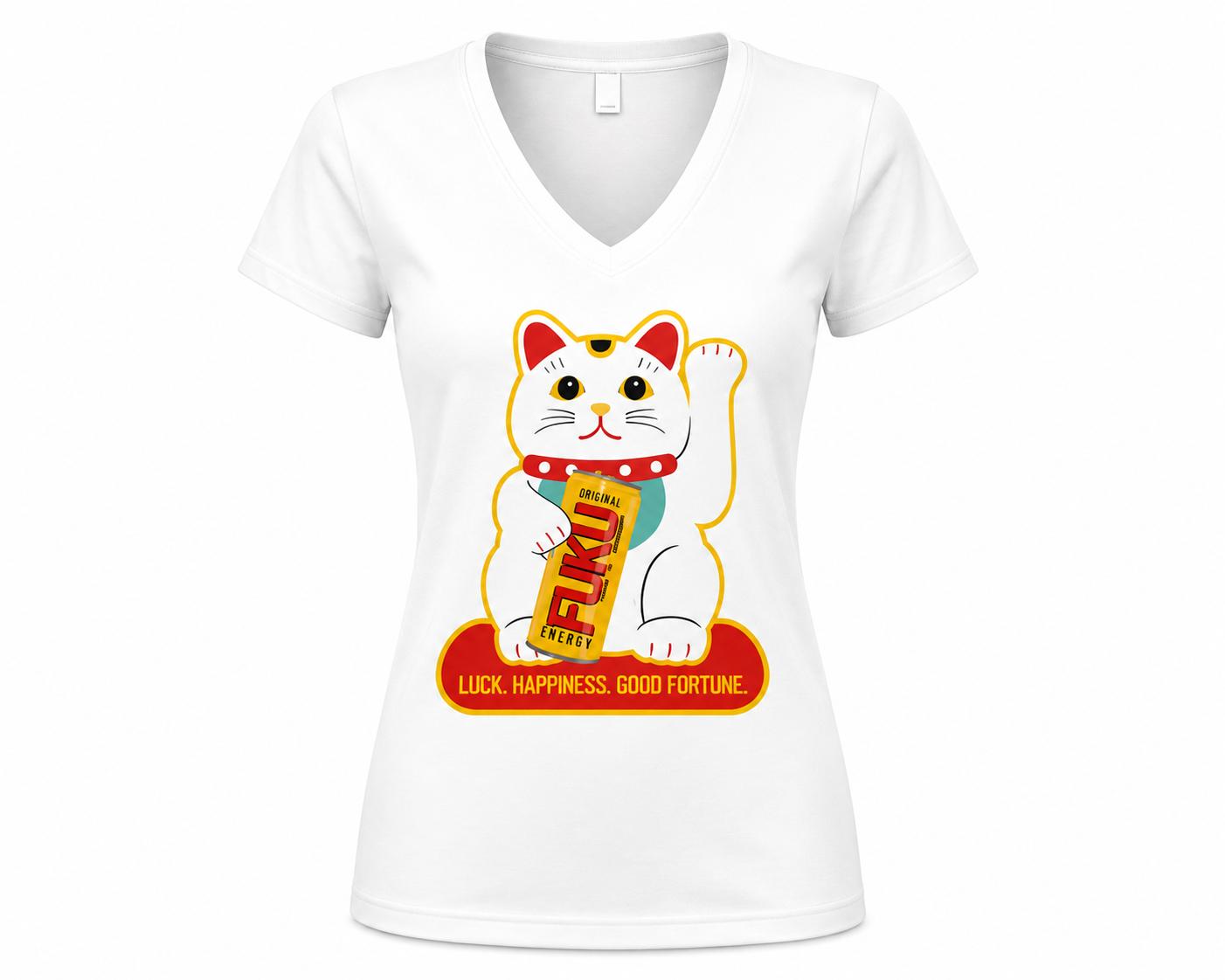 Women's V-Neck (Lucky Cat)