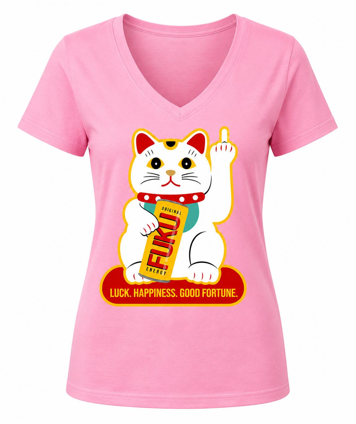 Women's V-Neck (Lucky Cat)